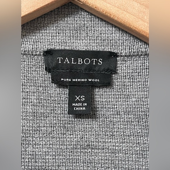 Talbots Pure Merino Wool Gray Cardigan Blazer Size XS - Picture 6 of 7